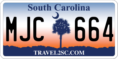 SC license plate MJC664