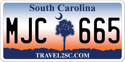 SC license plate MJC665