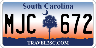 SC license plate MJC672