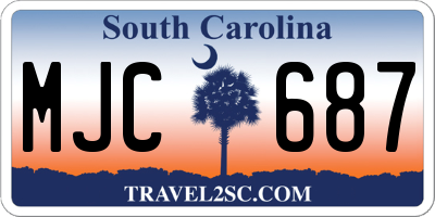 SC license plate MJC687