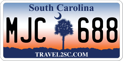 SC license plate MJC688