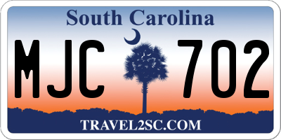 SC license plate MJC702