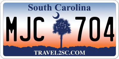 SC license plate MJC704