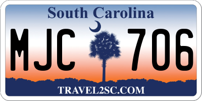 SC license plate MJC706