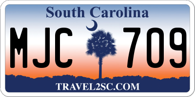 SC license plate MJC709