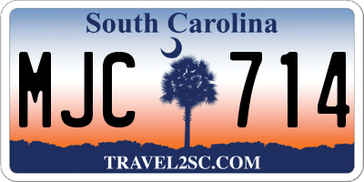 SC license plate MJC714
