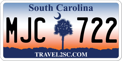 SC license plate MJC722