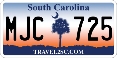 SC license plate MJC725