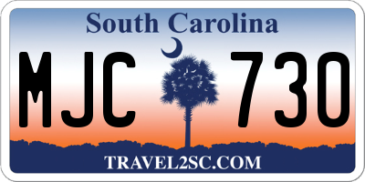 SC license plate MJC730