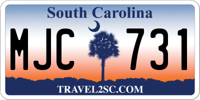 SC license plate MJC731