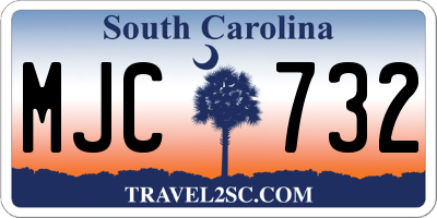 SC license plate MJC732