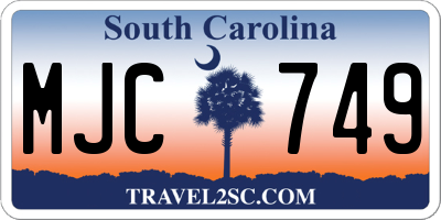 SC license plate MJC749