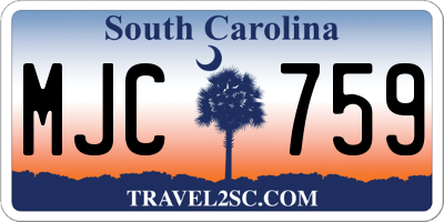 SC license plate MJC759