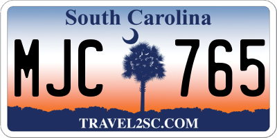 SC license plate MJC765