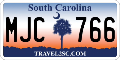 SC license plate MJC766