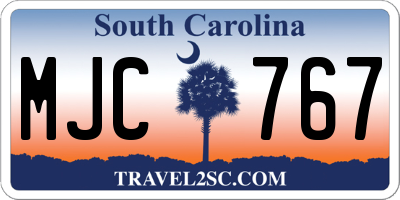 SC license plate MJC767
