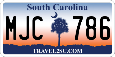 SC license plate MJC786
