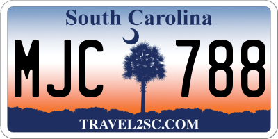 SC license plate MJC788