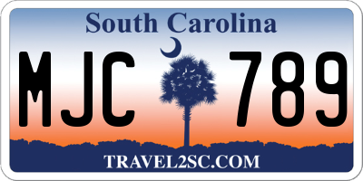 SC license plate MJC789