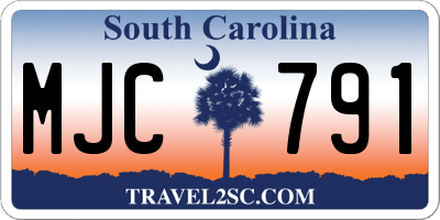 SC license plate MJC791