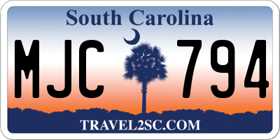 SC license plate MJC794