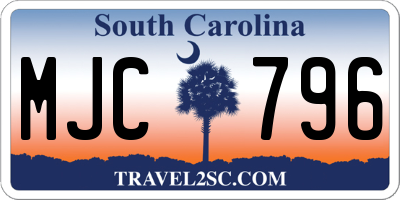 SC license plate MJC796