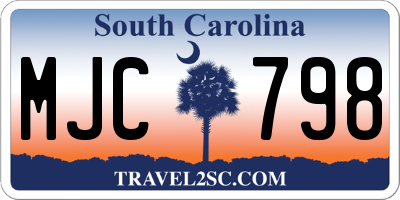 SC license plate MJC798
