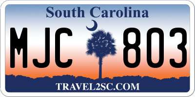 SC license plate MJC803