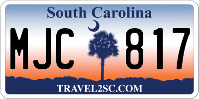 SC license plate MJC817