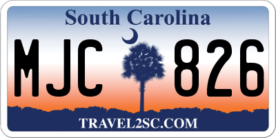 SC license plate MJC826