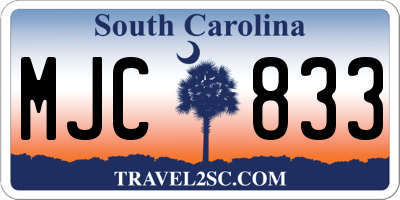 SC license plate MJC833
