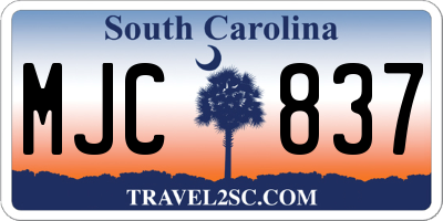 SC license plate MJC837