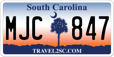 SC license plate MJC847