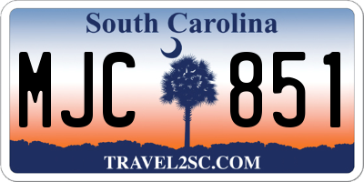 SC license plate MJC851