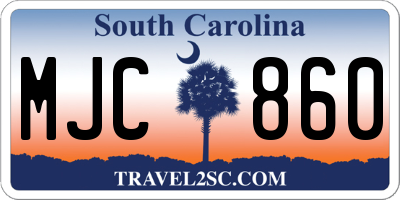 SC license plate MJC860