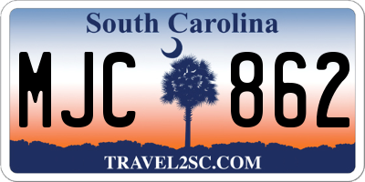 SC license plate MJC862