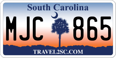 SC license plate MJC865