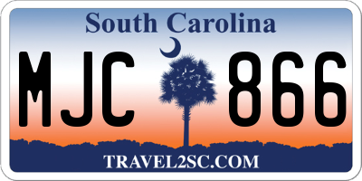 SC license plate MJC866