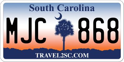 SC license plate MJC868