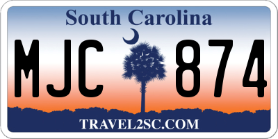 SC license plate MJC874