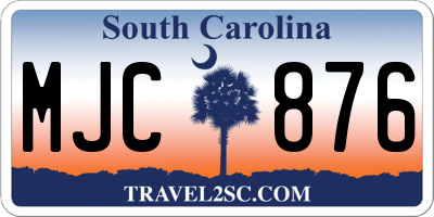 SC license plate MJC876