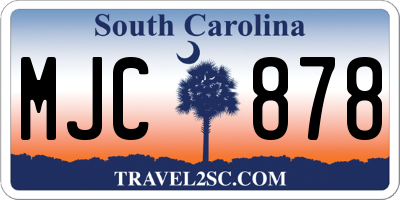 SC license plate MJC878