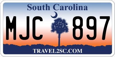 SC license plate MJC897