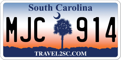 SC license plate MJC914