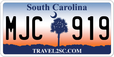 SC license plate MJC919