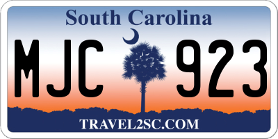 SC license plate MJC923