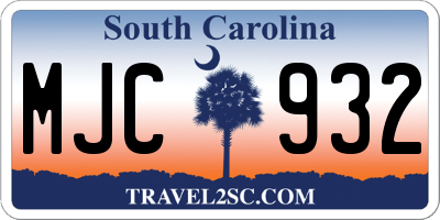 SC license plate MJC932