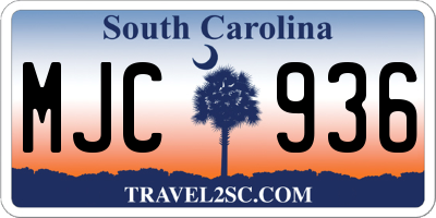 SC license plate MJC936