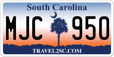 SC license plate MJC950