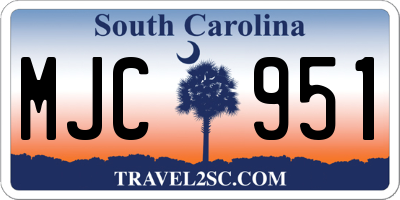 SC license plate MJC951